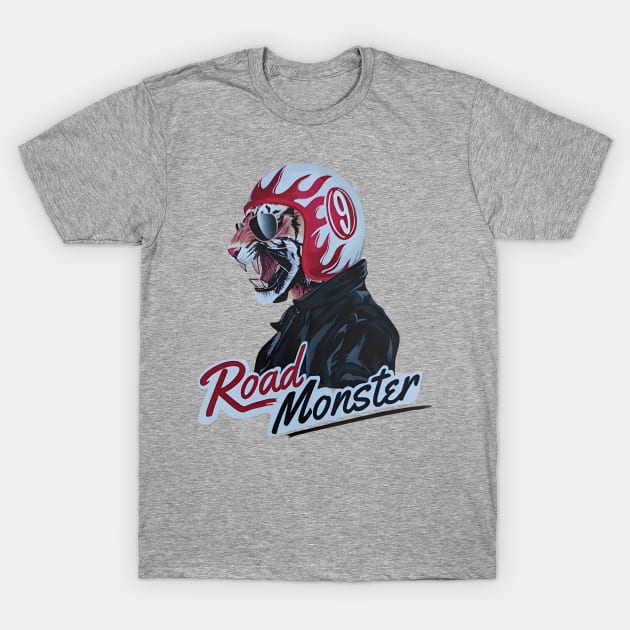 Road Monster Tiger T-Shirt by ZoboShop